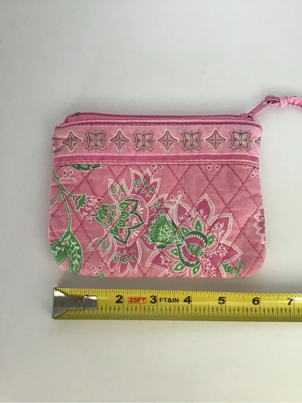 Tanya Lee Pink Quilted Floral Zip Pouch